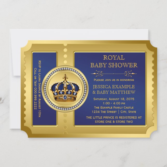 Boys Royal Baby Shower Invitation (Front)