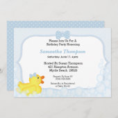 Boys Rubber Ducky Baby Shower Invitations (Front/Back)