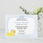 Boys Rubber Ducky Baby Shower Invitations (Standing Front)