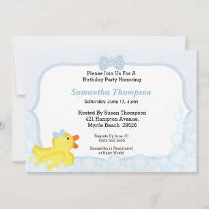 Boys Rubber Ducky Baby Shower Invitations