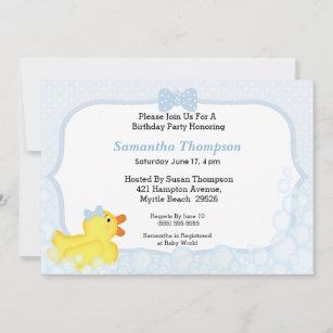 Boys Rubber Ducky Baby Shower Invitations