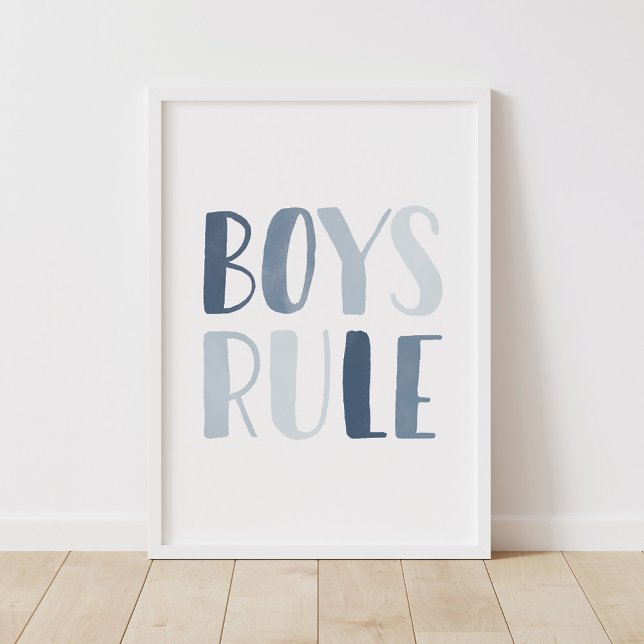 Boys Rule Blue Kids Room Poster (Creator Uploaded)