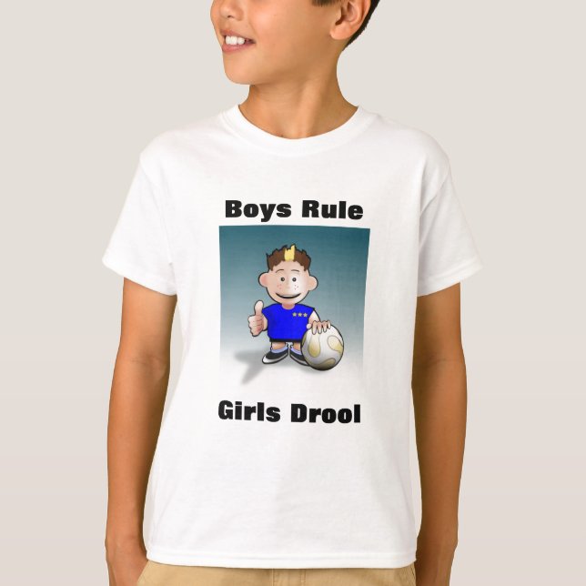 Boys Rule, Girls Drool Boys T-Shirt (Front)