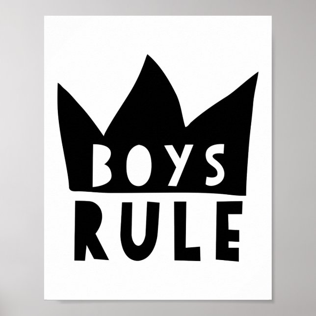 Boys rule Poster, kids nursery art Poster (Front)