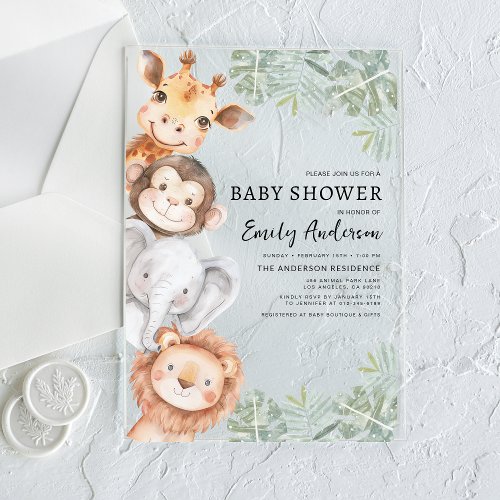 Safari baby shower invitation