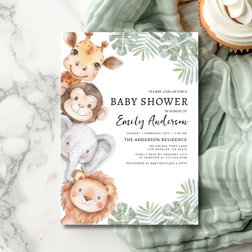 Safari baby shower invitation