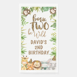 Boys Safari Animals Birthday Guest Paper Guest Towels