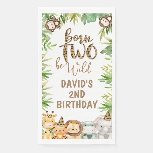 Boys Safari Animals Birthday  Guest Paper Guest Towels