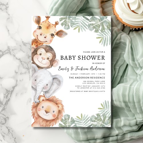 Safari baby shower invitation