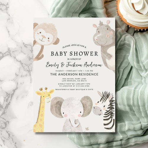 Safari baby shower invitation