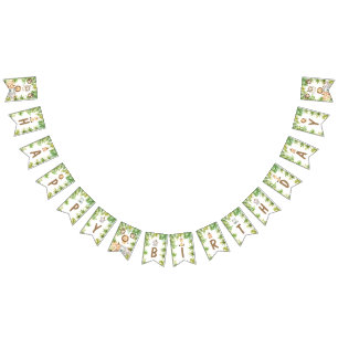 Boys Safari Animals Two Wild 2nd Birthday Bunting Flags