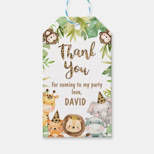 Boys Safari Animals Two Wild Birthday Gift Tags