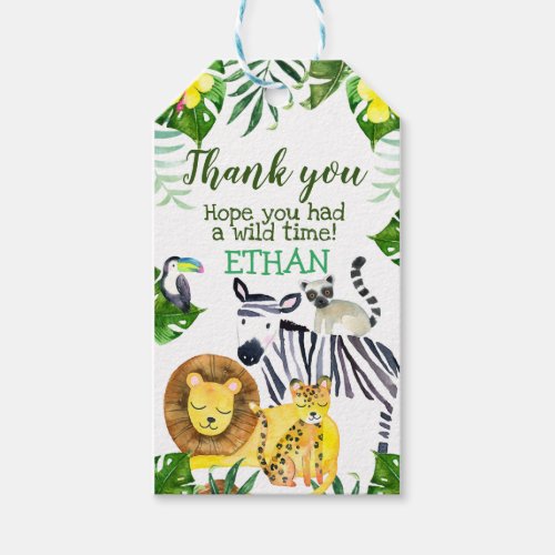 Boys Safari Birthday Favor Tag