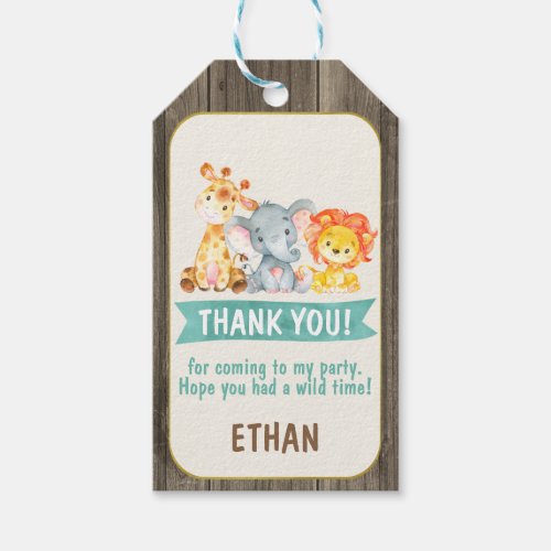 Boys Safari Birthday Favor Tag