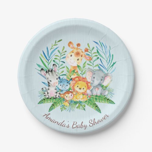 Boys Safari Jungle Baby Shower 7 Plate