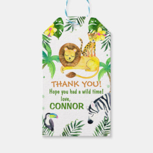 Boy's Safari Jungle Wild Birthday Favor Tag