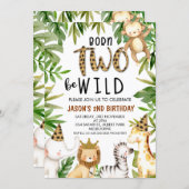 Boys Safari Two Wild Birthday Invitation (Front/Back)