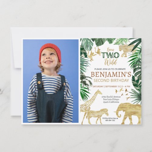 Boys Safari Two Wild Birthday Invitation