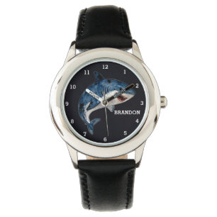 Boys Shark Ocean Fish Cute Modern Blue Kids Watch