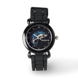 Boys Shark Ocean Fish Cute Modern Blue Kids Watch