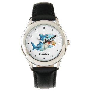 Boys Shark Ocean Fish Cute Modern Blue Kids Watch
