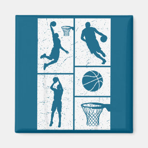 Boys Shirt Basketball Player Vintage Retro Style Magnet