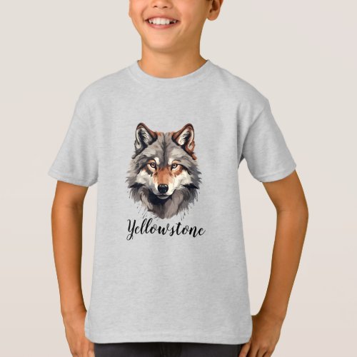 Boys Shirt Yellowstone Wolf
