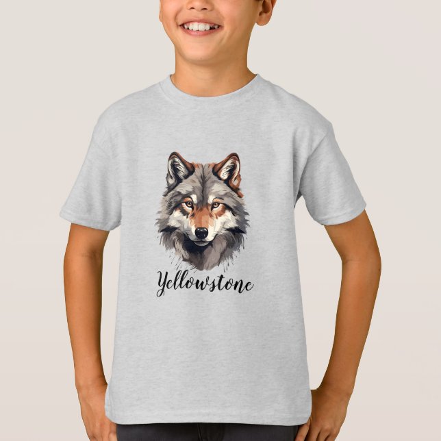 Boy's Shirt Yellowstone Wolf (Front)