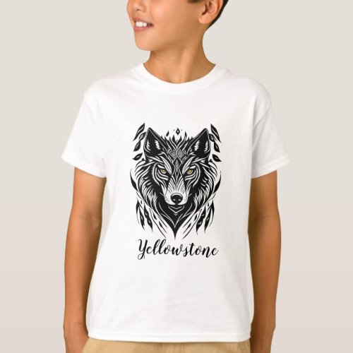 Boys Shirt Yellowstone Wolf