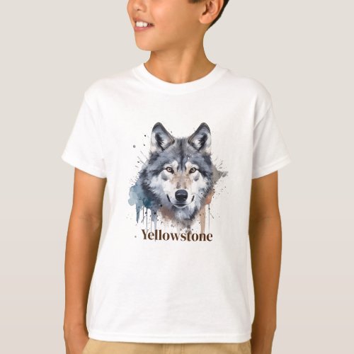 Boys Shirt Yellowstone Wolf