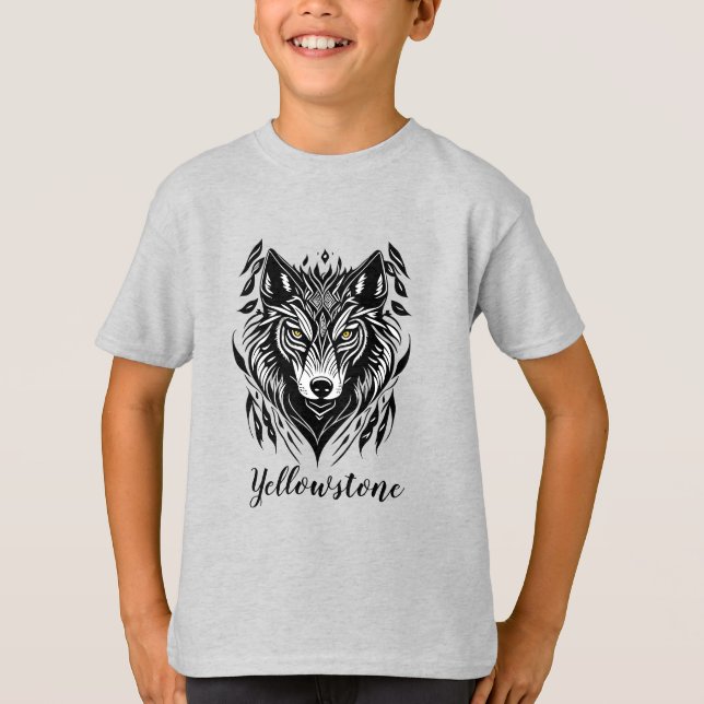 Boy's Shirt Yellowstone Wolf (Front)