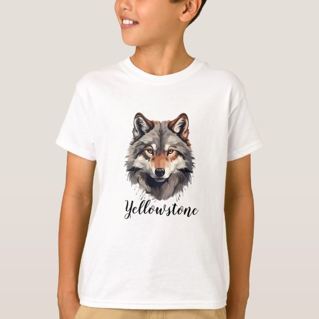 Boy's Shirt Yellowstone Wolf (Front)