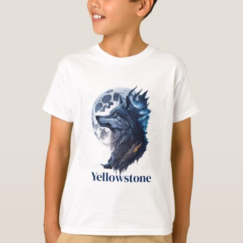 Boys Shirt Yellowstone Wolf