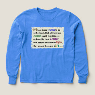 Boys' shirts with a declaration.