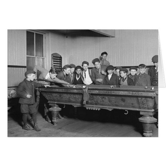 Boys Shooting Pool, 1909 Cards (Front Horizontal)