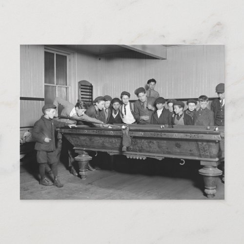 Boys Shooting Pool 1909 Postcard
