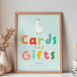 Boys Silly Goose 2nd Birthday Cards and Gifts Sign