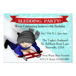 Sledding Party Invitations 1