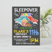 Boys Sleepover Invitation - SLEEPOVER BIRTHDAY (Standing Front)