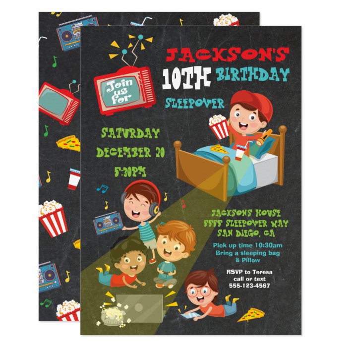 Boys Sleepover Slumber birthday party Invitation | Zazzle.com