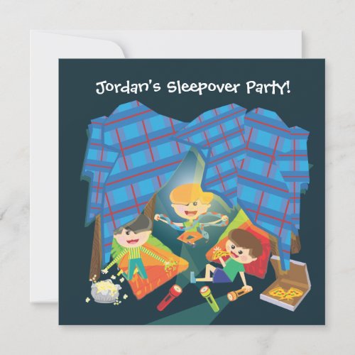 Boy's Sleepover Slumber Party Invitation