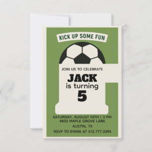 Boys Soccer Birthday - Green Theme Invitation