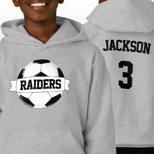 Boys' Soccer Custom Team & Player Name & Number Hoodie