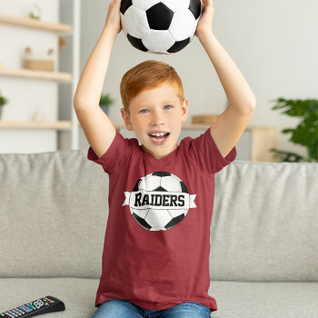 Boys' Soccer Custom Team  Player  Number & Color T-shirt by SoccerMomsDepot at Zazzle