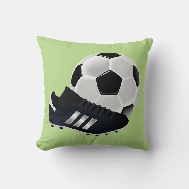Boys soccer lovers customisable throw pillow (Front)