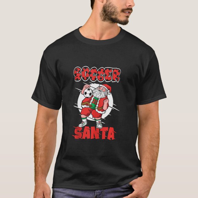 Boys Soccer Pajamas Christmas Jingle Balls Soccer  T-Shirt (Front)
