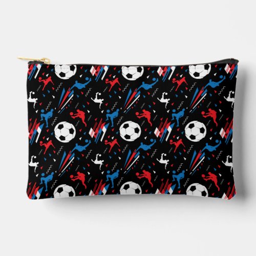Boys Soccer Player _ Red White Blue Freestyle Accessory Pouch