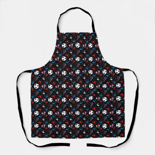 Boys Soccer Player _ Red White Blue Freestyle Apron