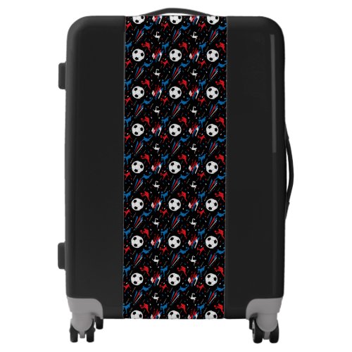 Boys Soccer Player _ Red White Blue Freestyle Luggage