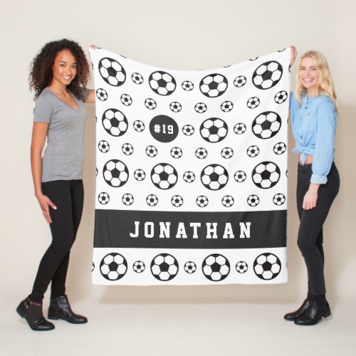 Boys Soccer Players Name  Number Sports Fan Ball Fleece Blanket